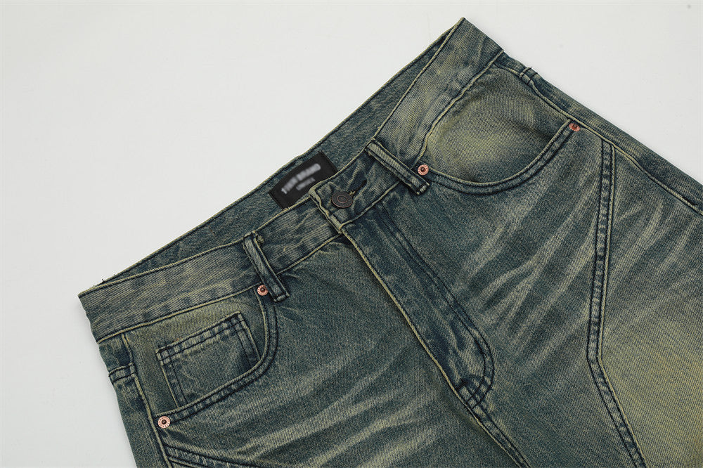 Washed Contrast Color Skinny Jeans For Men