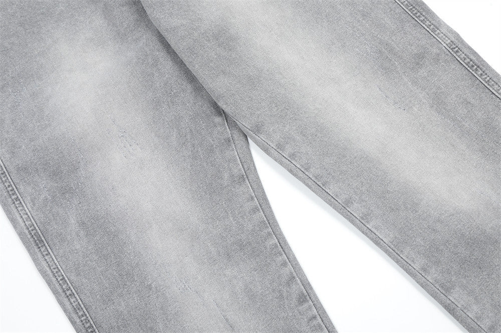 Washed Vintage Washed Raw Hem Jeans Men