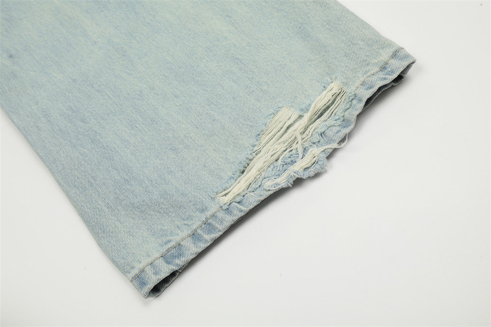 American Retro Wash Light-colored Jeans Men