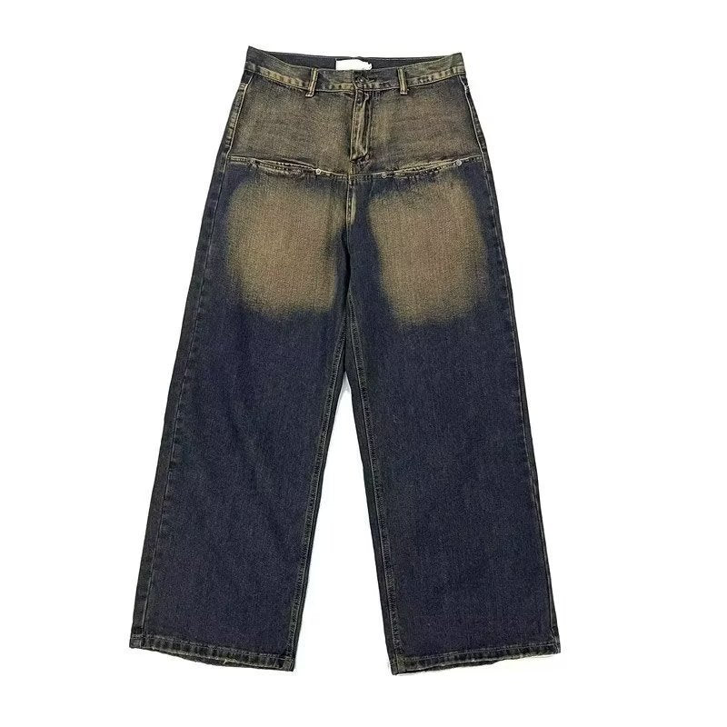 Contrast Color Retro Jeans For Men And Women
