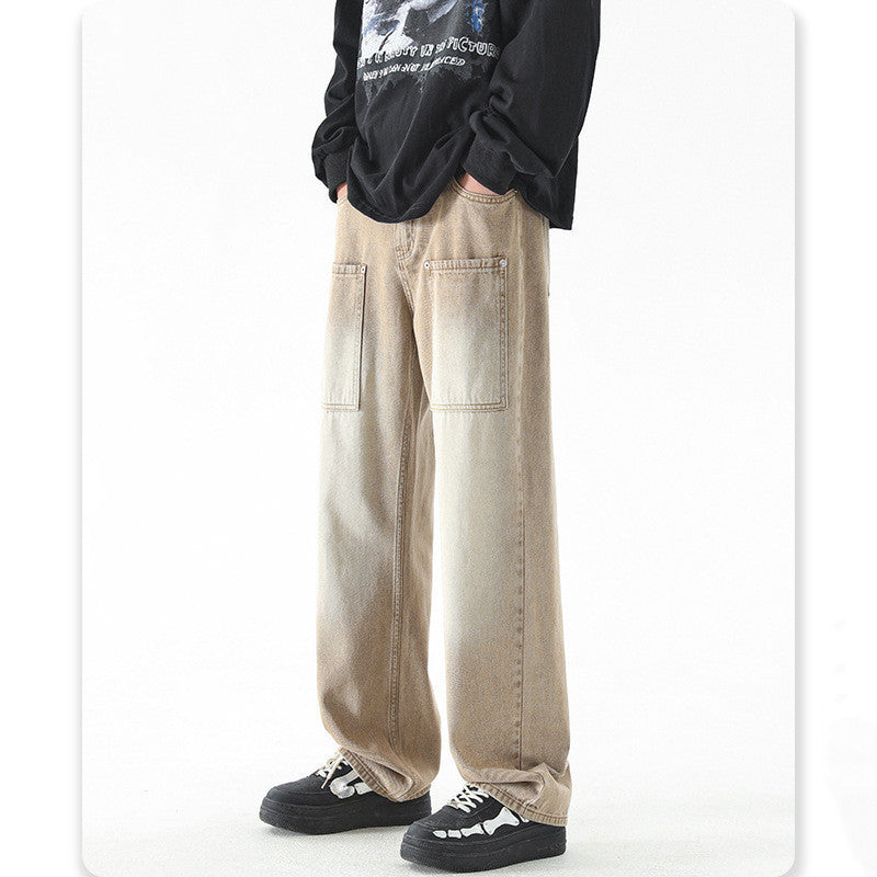 Fashion Personalized Washed Worn Jeans Men