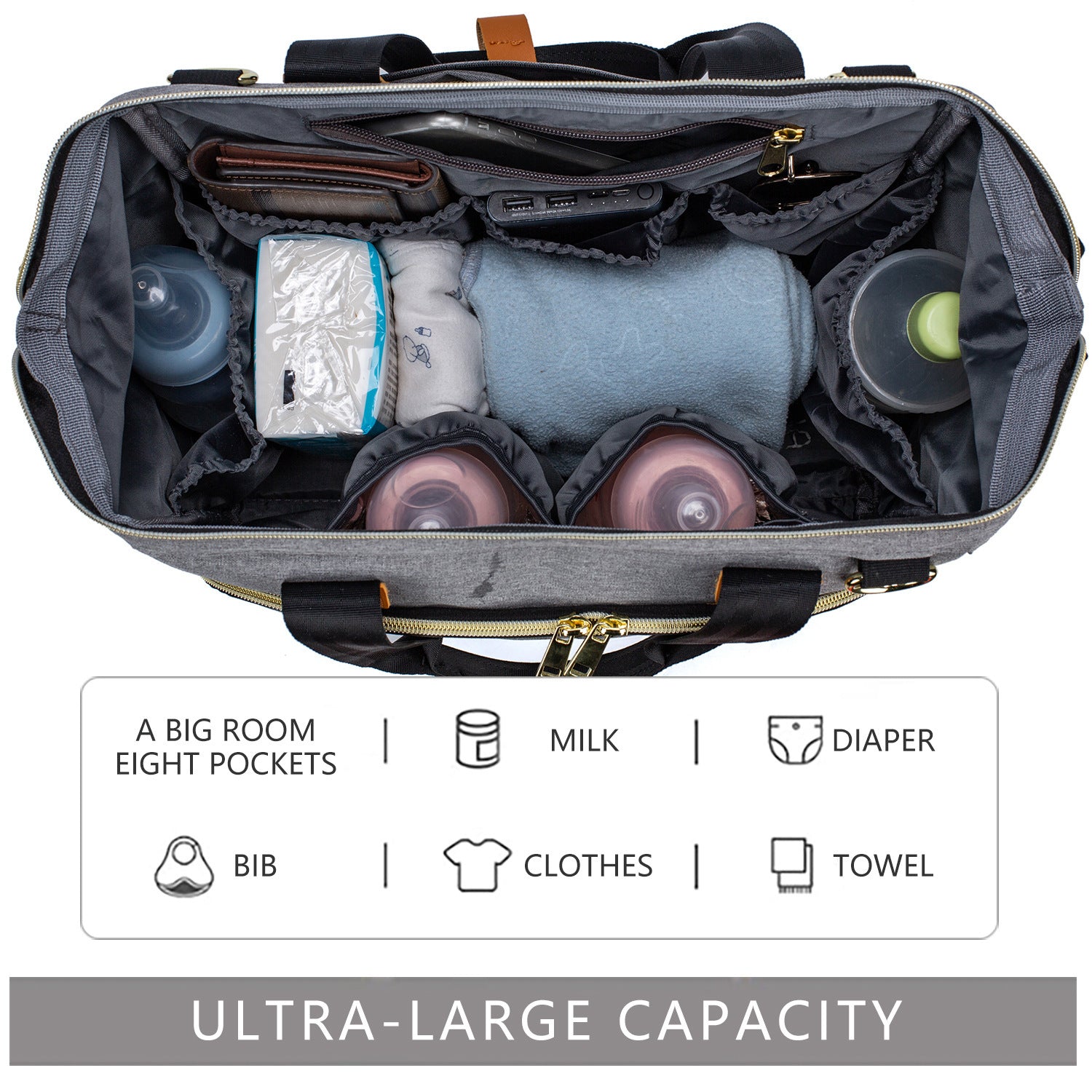 The New Multi-functional Large-capacity Diagonal Portable Mummy Bag
