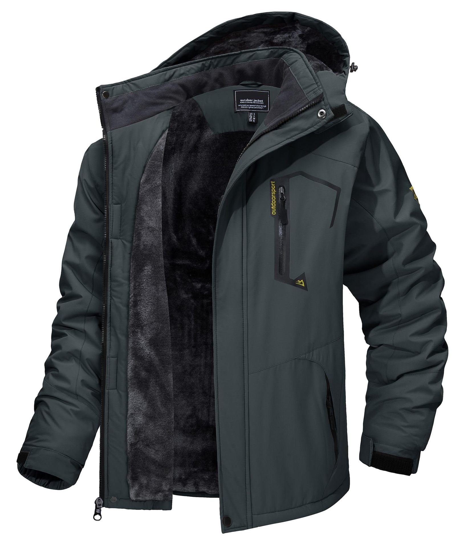 New Autumn And Winter Thickening Thermal And Windproof Waterproof Hooded Men's Jacket