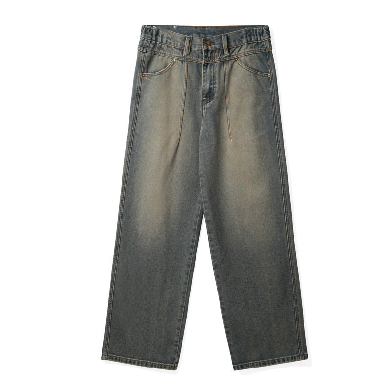 Retro Washed Distressed Stitching Jeans For Men