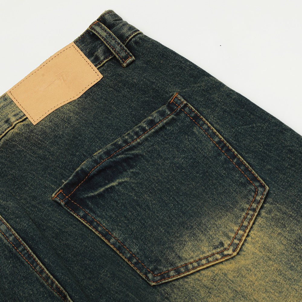 Retro Washed And Worn Jeans For Men