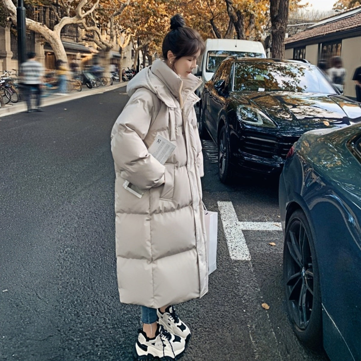 Winter New Mid-length Loose Hong Kong Style Bread Coat Cotton-padded Coat