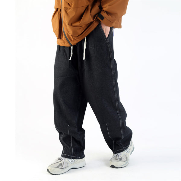 Tapered Wide-leg Workwear Jeans For Men