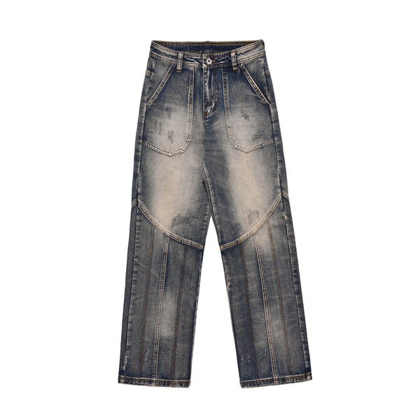 Fashion Personalized Washed Worn Jeans Men