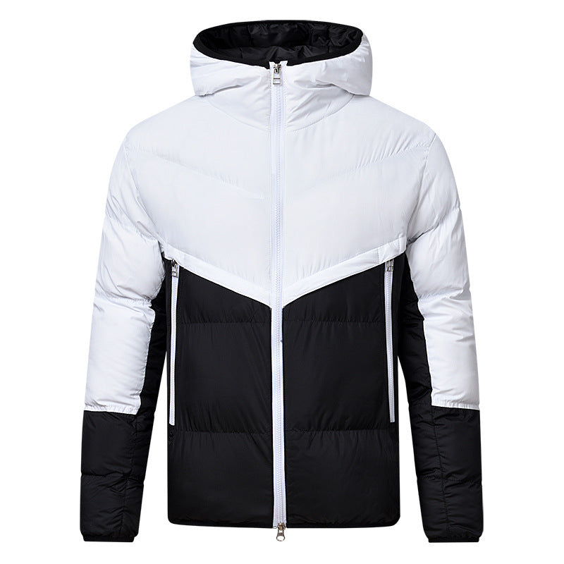 Keep Warm Pure Color Hooded Trendy Casual Sports Down Cotton Thickened