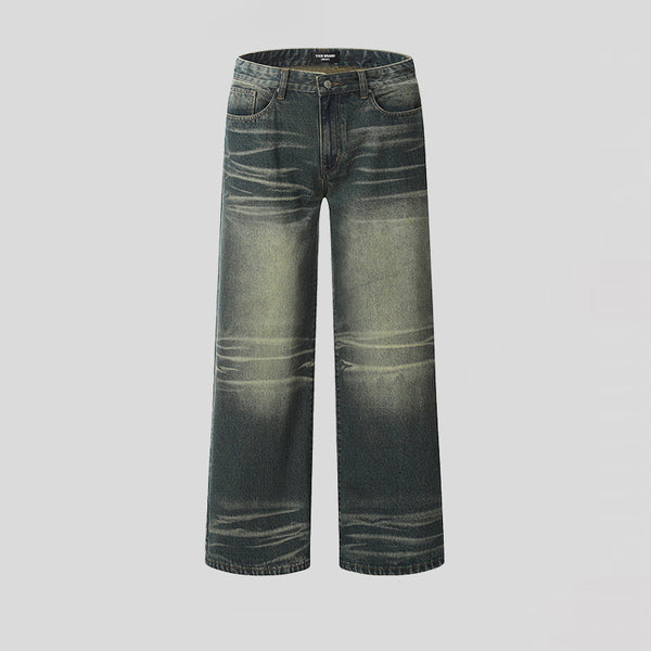 American Retro Washed Worn Jeans Men