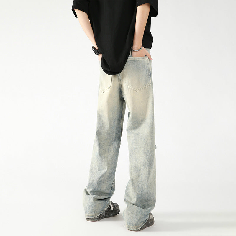 Men's Summer American Washed Broken Holes Pants