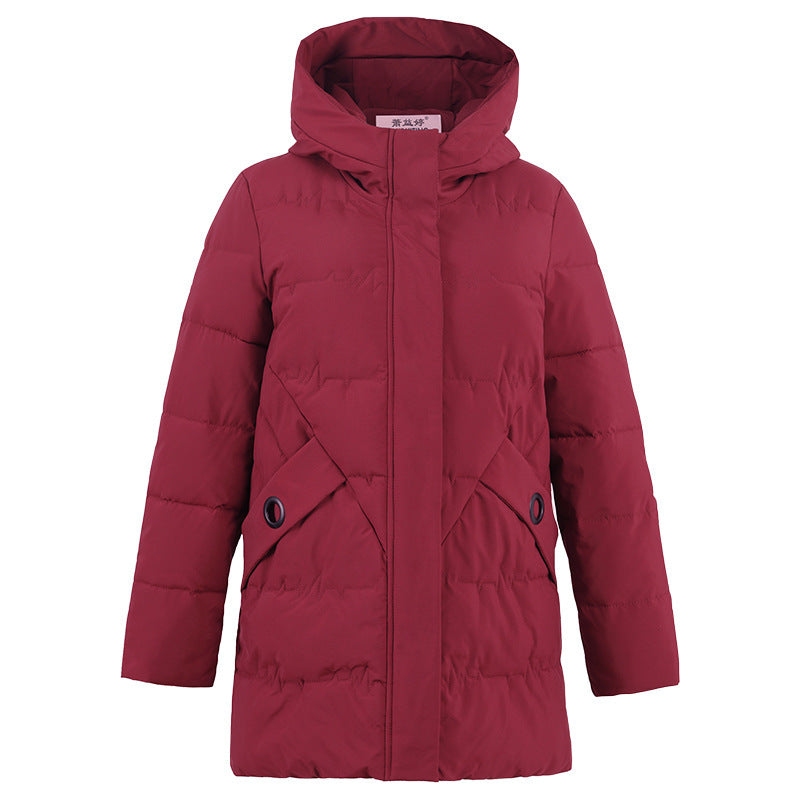 Down Cotton Clothing Coat Women's Mid-length Loose Thick