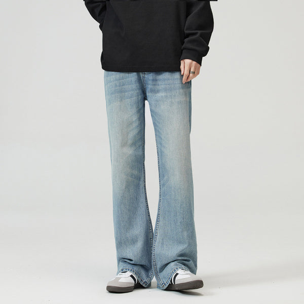 Washed Light Blue Skinny Jeans For Men