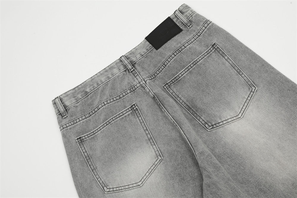 Fashion Washing Water Wide-leg Jeans Men