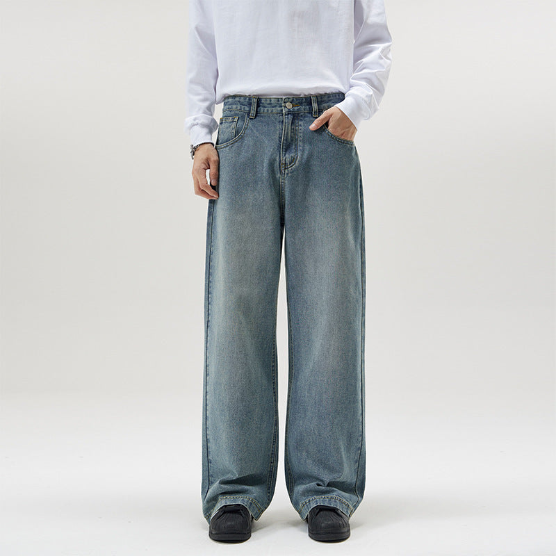 Men's American-style Washed Loose Jeans
