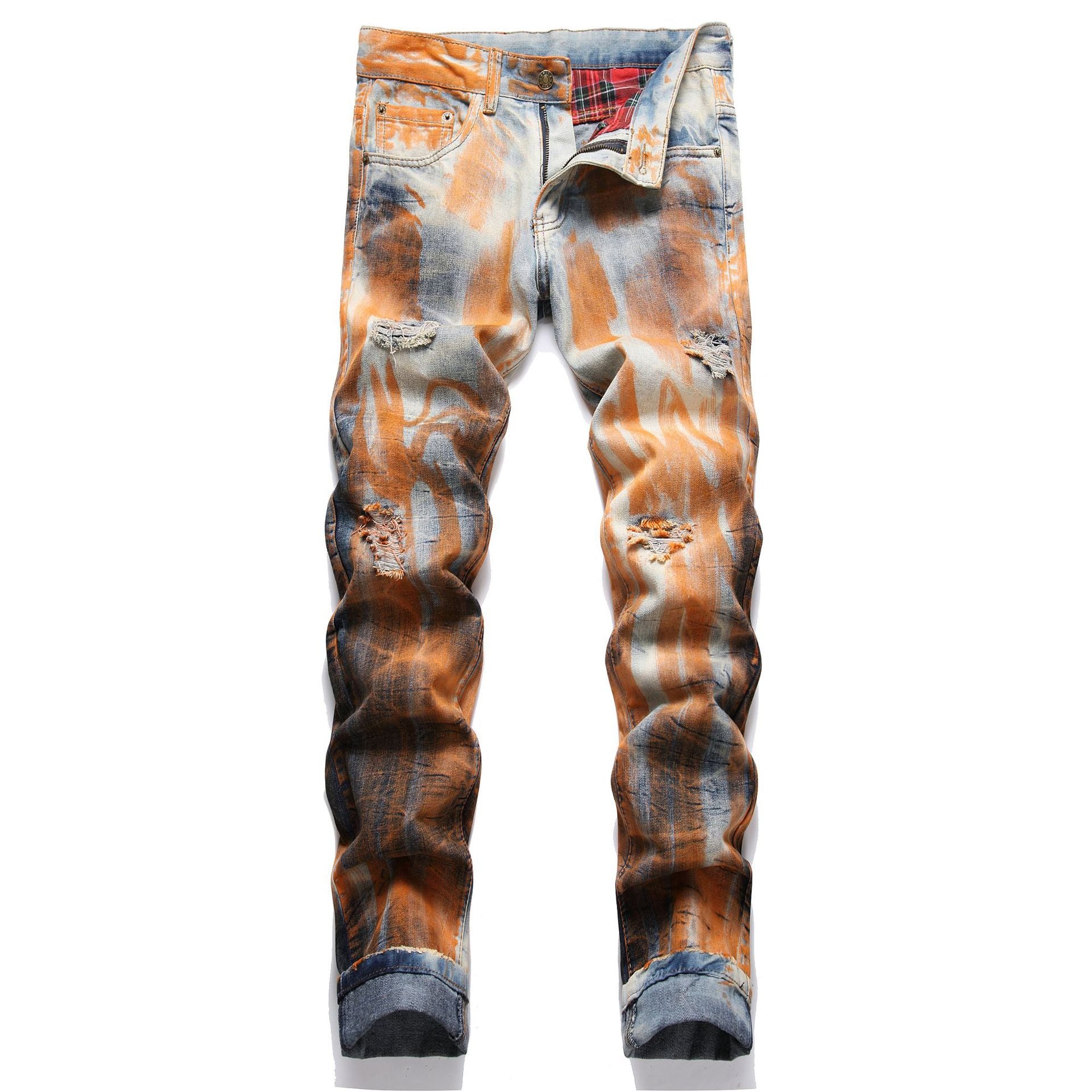 Jeans Men's Style Fashion Ripped Patch