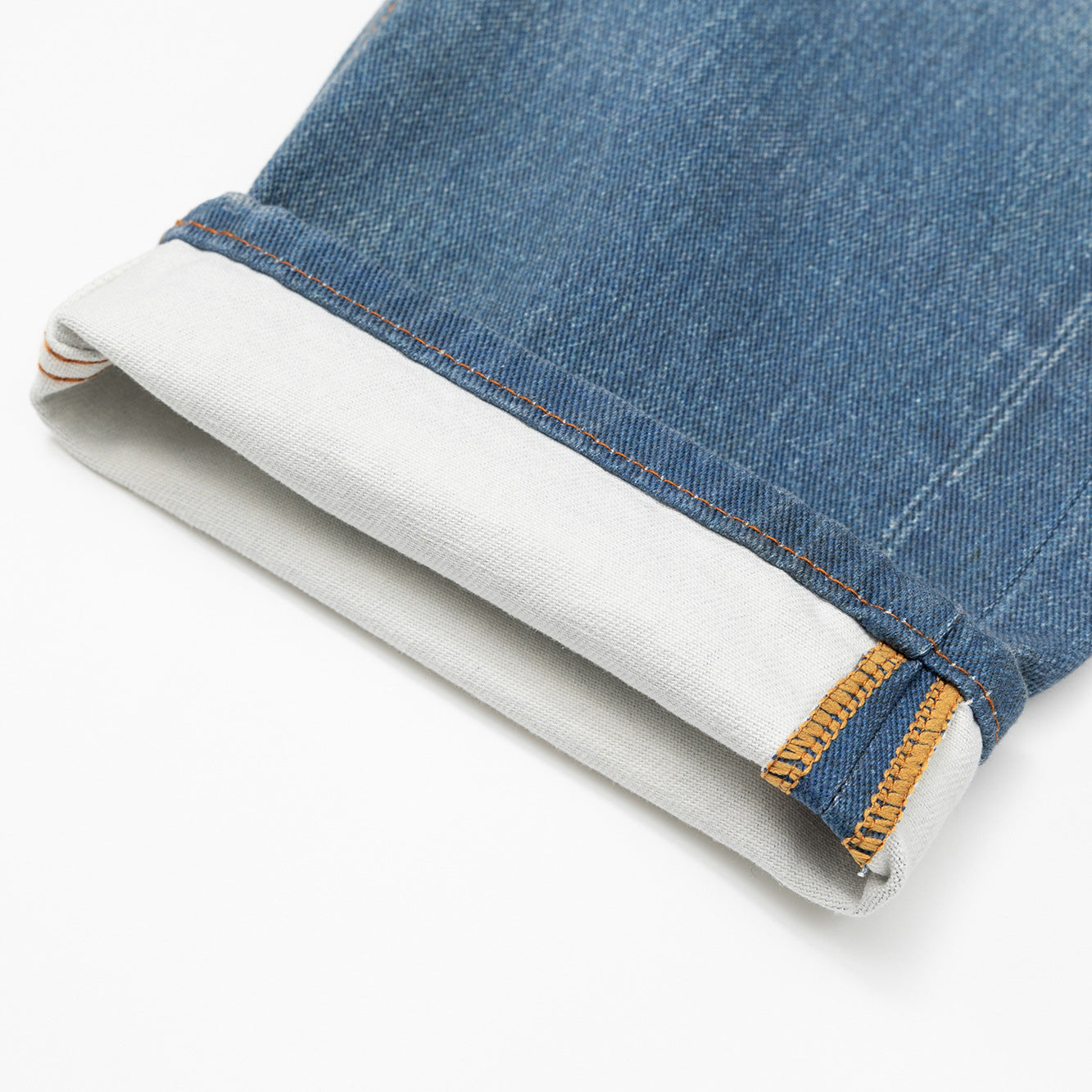 Digital Direct Injection Printing Vintage Washed Distressed Straight Jeans