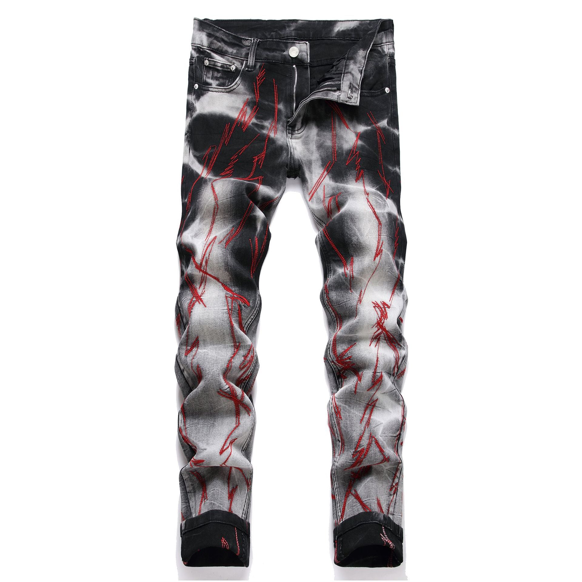 Jeans Men's Style Fashion Ripped Patch