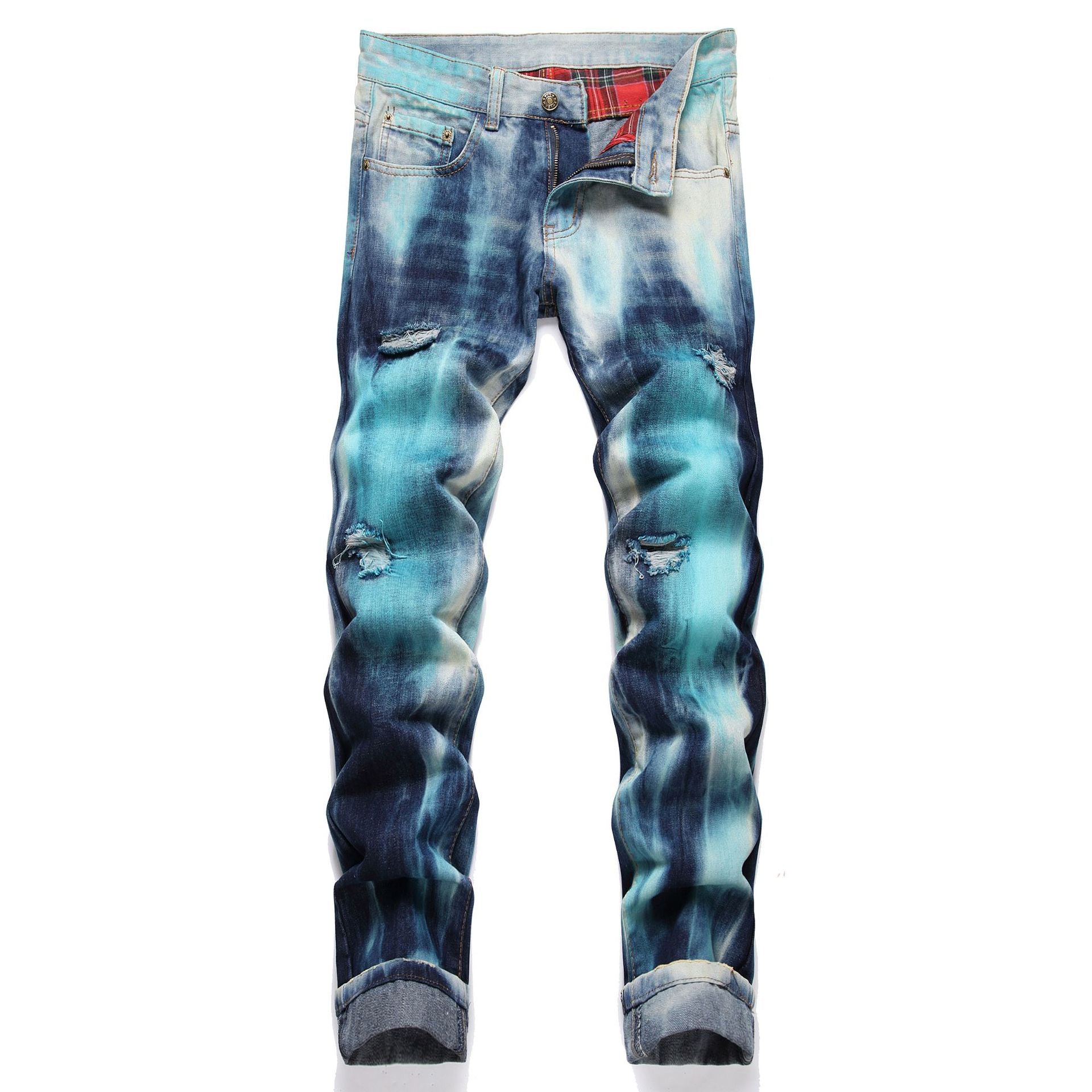 Jeans Men's Style Fashion Ripped Patch