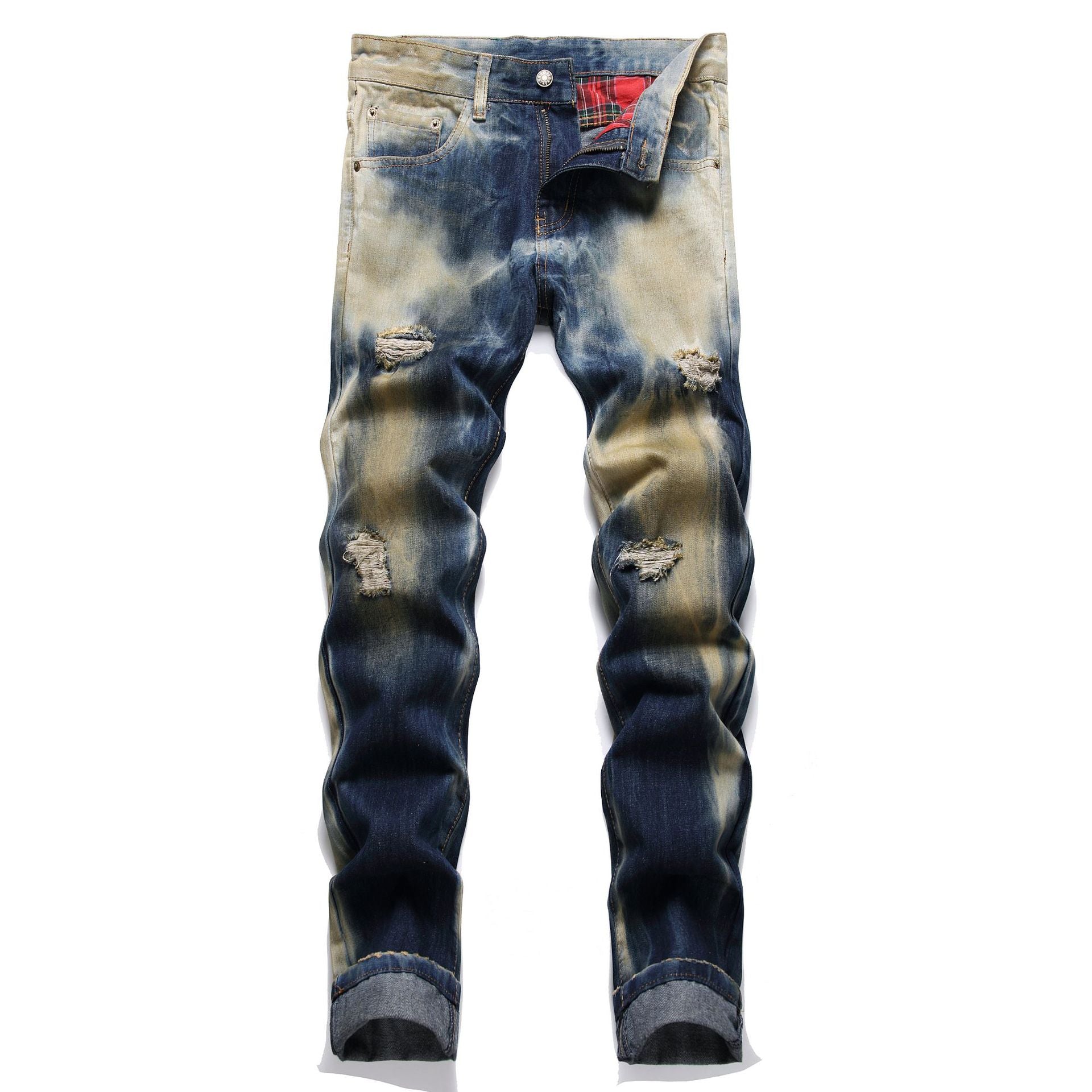 Jeans Men's Style Fashion Ripped Patch