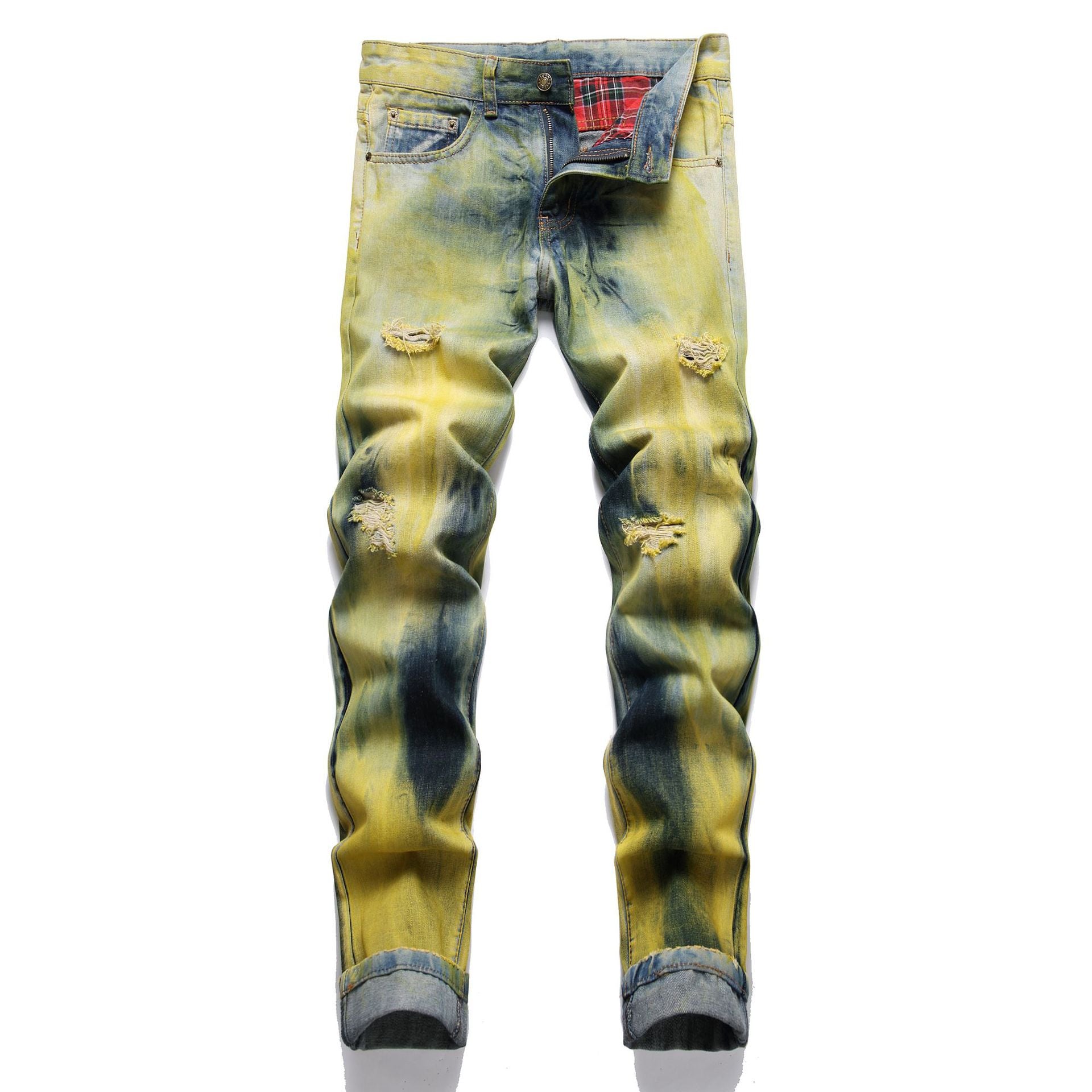 Jeans Men's Style Fashion Ripped Patch