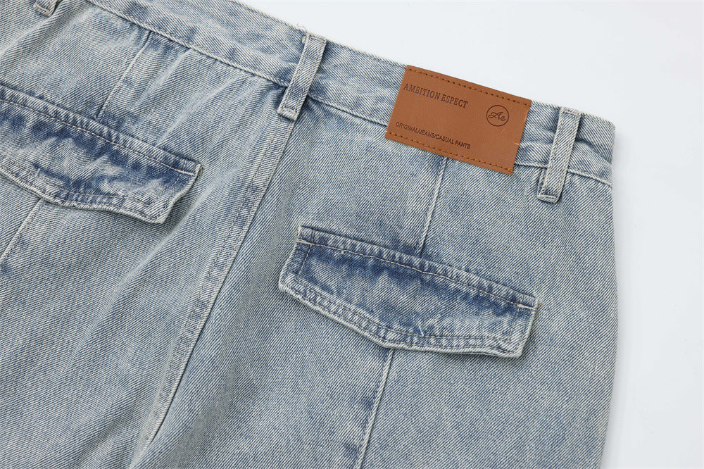 Multi-Pocket Workwear Jeans For Men And Women