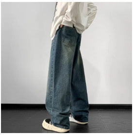 Men's American-style Washed Loose Jeans