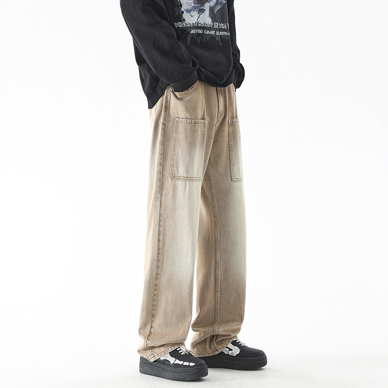 Fashion Personalized Washed Worn Jeans Men