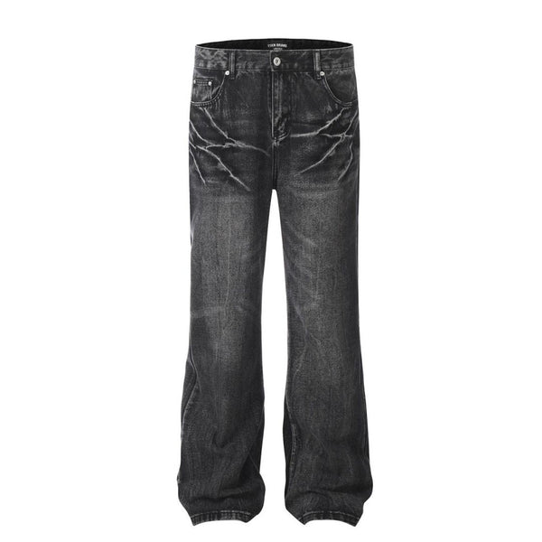 Old Washing Water Wide-leg Jeans Men