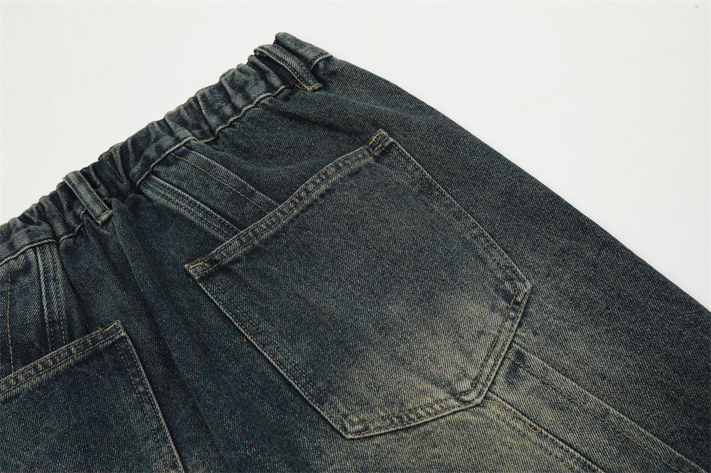 Fashion Personality Stitching Straight Jeans Men
