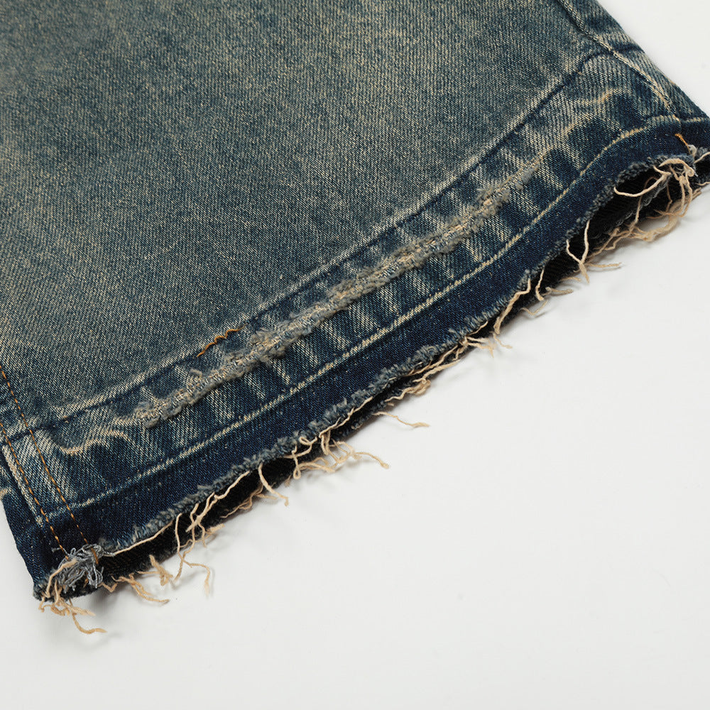 Fashion American Washed Yellow Jeans Men