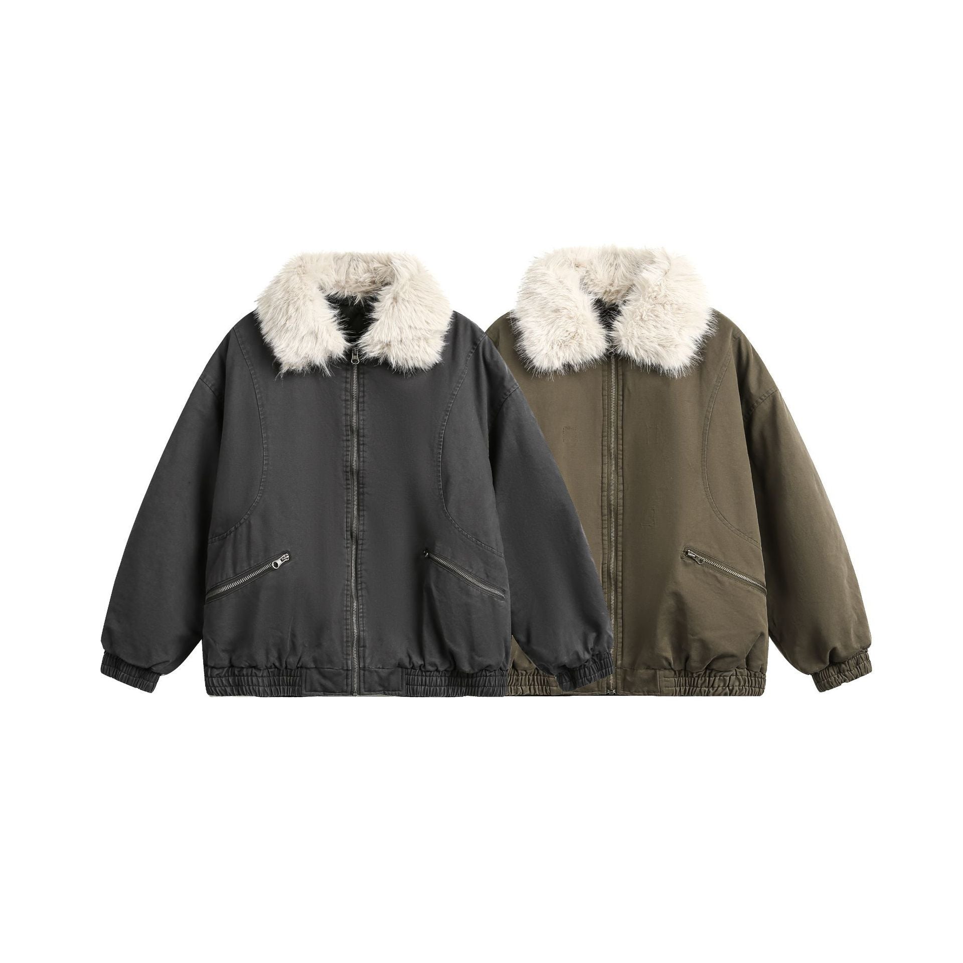 New Winter Cotton Dress Coat Detachable Fur Collar