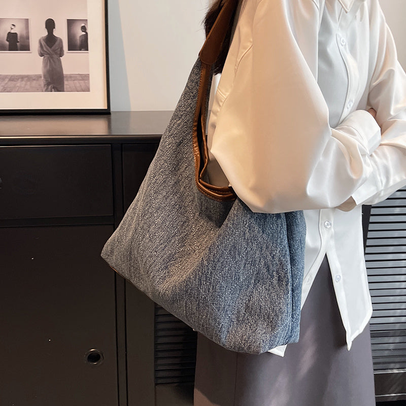 Casual Soft Top Denim Handbag