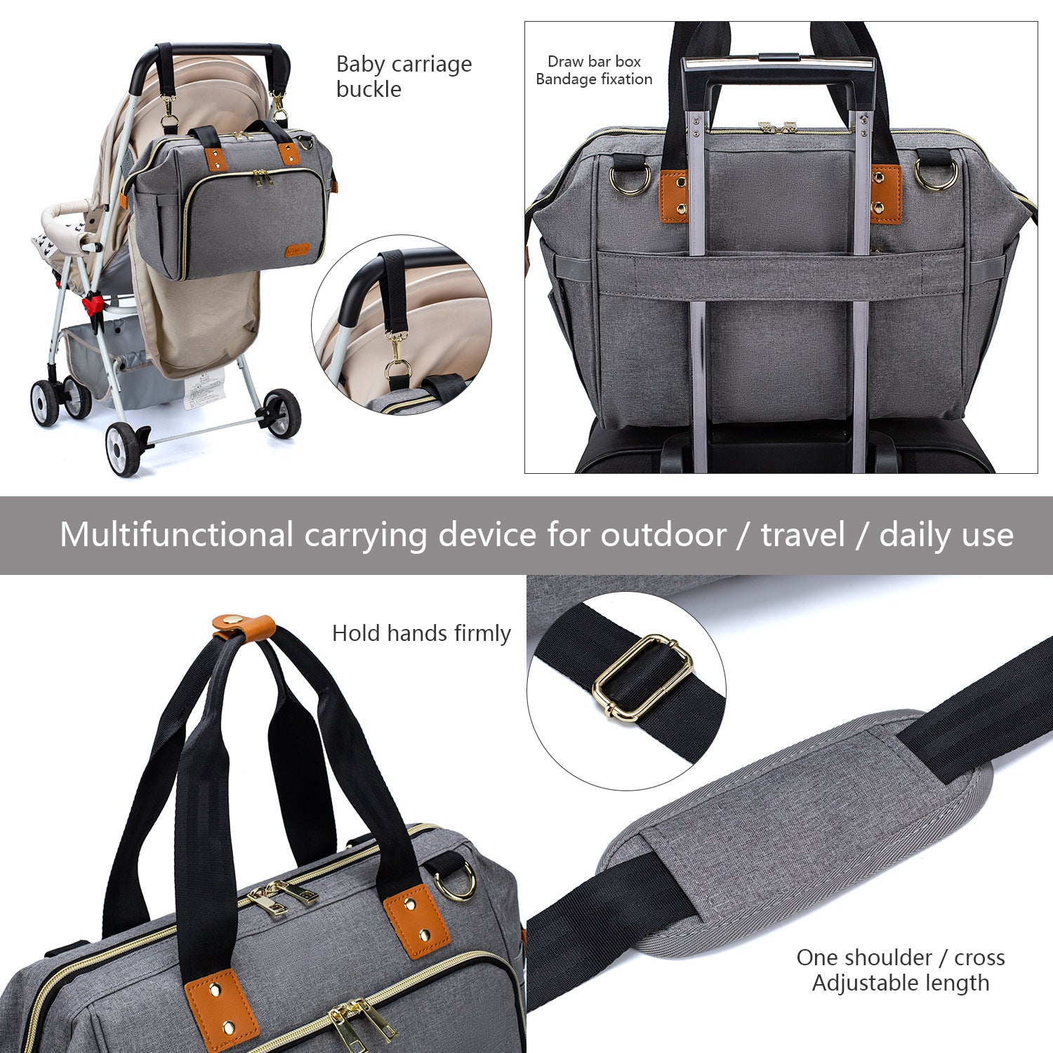 The New Multi-functional Large-capacity Diagonal Portable Mummy Bag