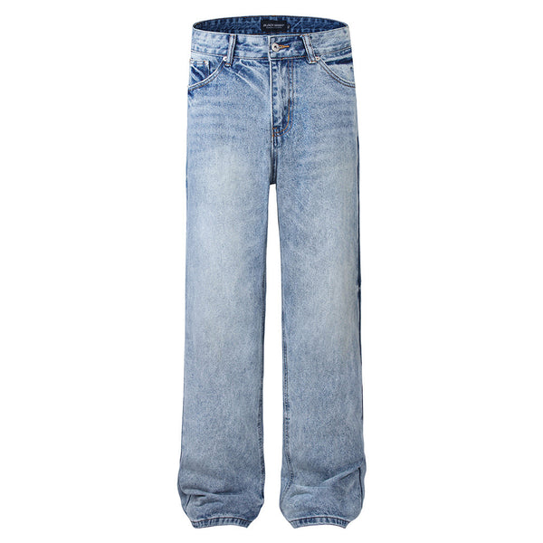 Simple Washed Straight Jeans For Men