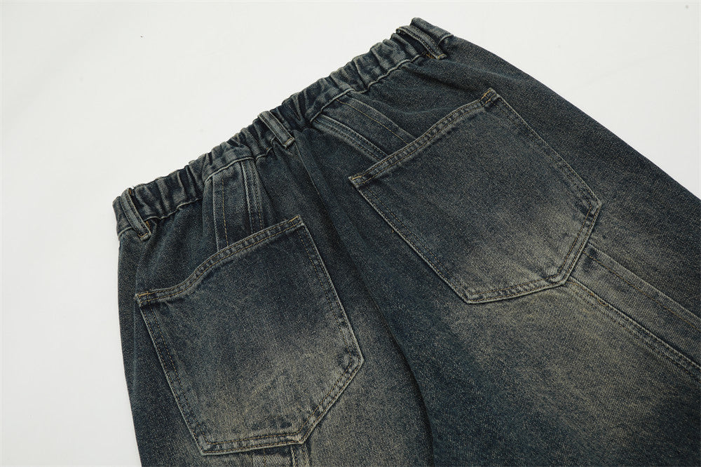 Fashion Personality Stitching Straight Jeans Men