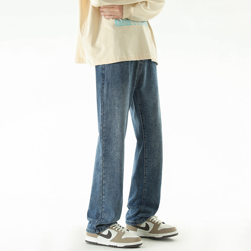 American Washed Distressed Yellow Mud Dyed Jeans For Men