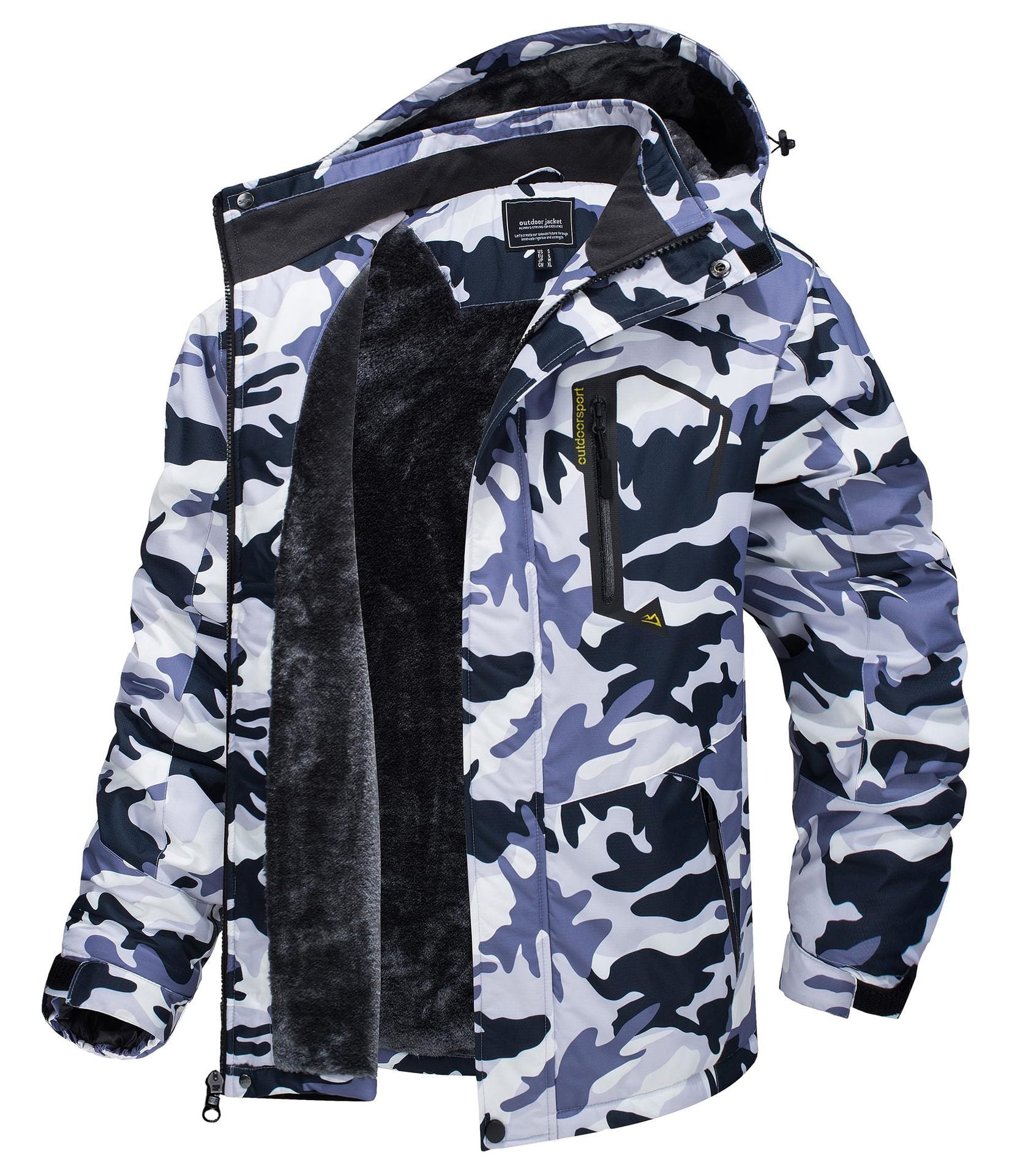 New Autumn And Winter Thickening Thermal And Windproof Waterproof Hooded Men's Jacket