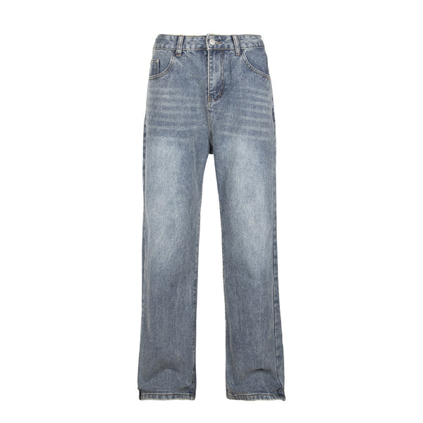 Embroidery Small Flower Straight Jeans For Men