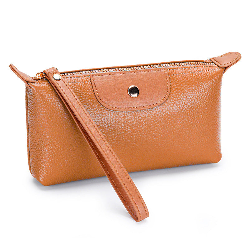 First Layer Women's Leather Handbag Large Capacity Clutch Phone Holder Handbag
