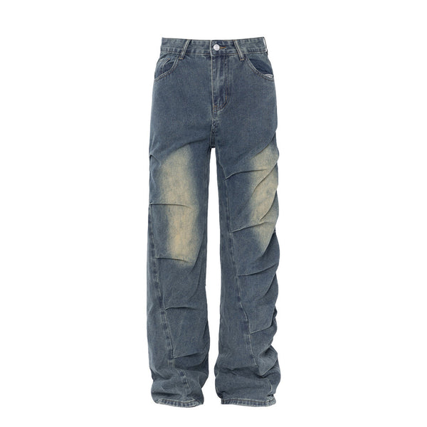 Washing Water Bright White Worn Jeans Men