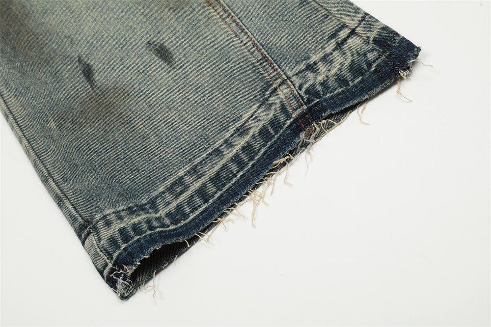 Ripped Dirty Jeans Street Fashion Paint Splash-ink Men