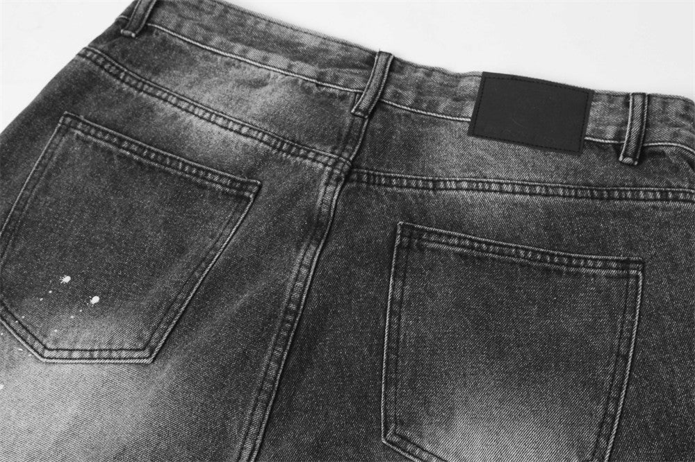 Fashion Wash Spray Printed Jeans For Men