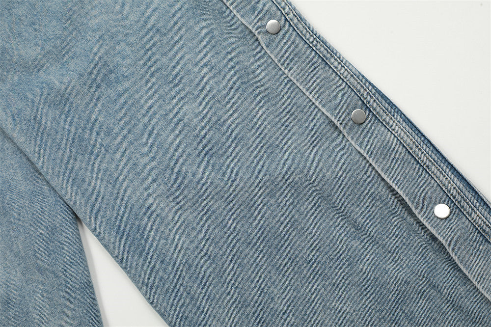 Fashion Side Striped Button Jeans For Men