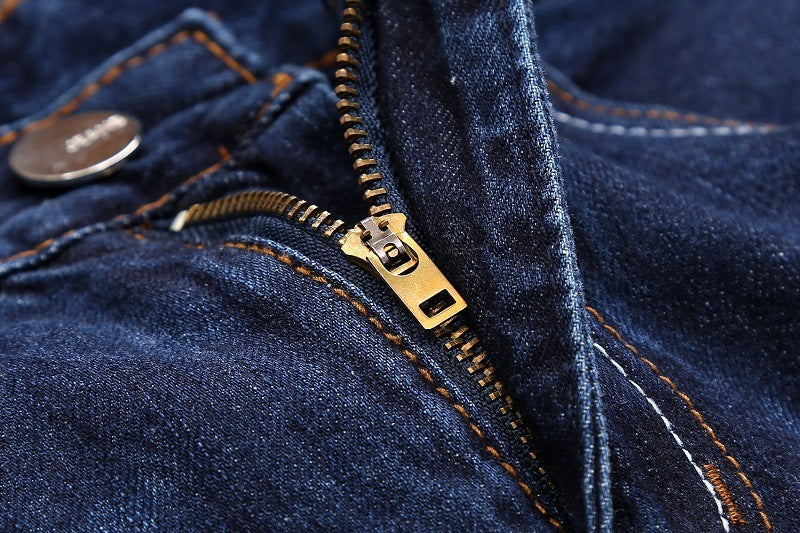 Embroidered Jeans Men's Straight Ripped Patch Men's Pants