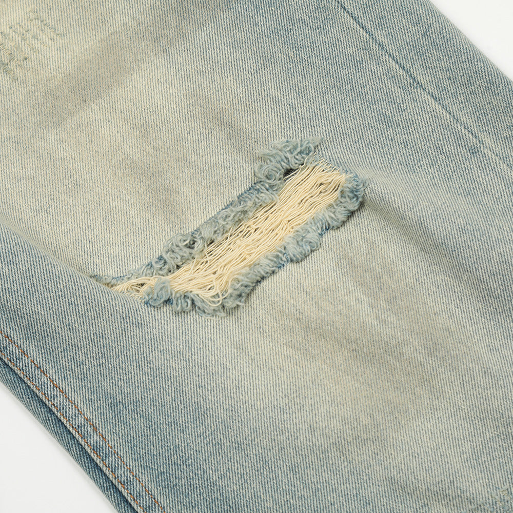 American Water Washed Hole Jeans For Men