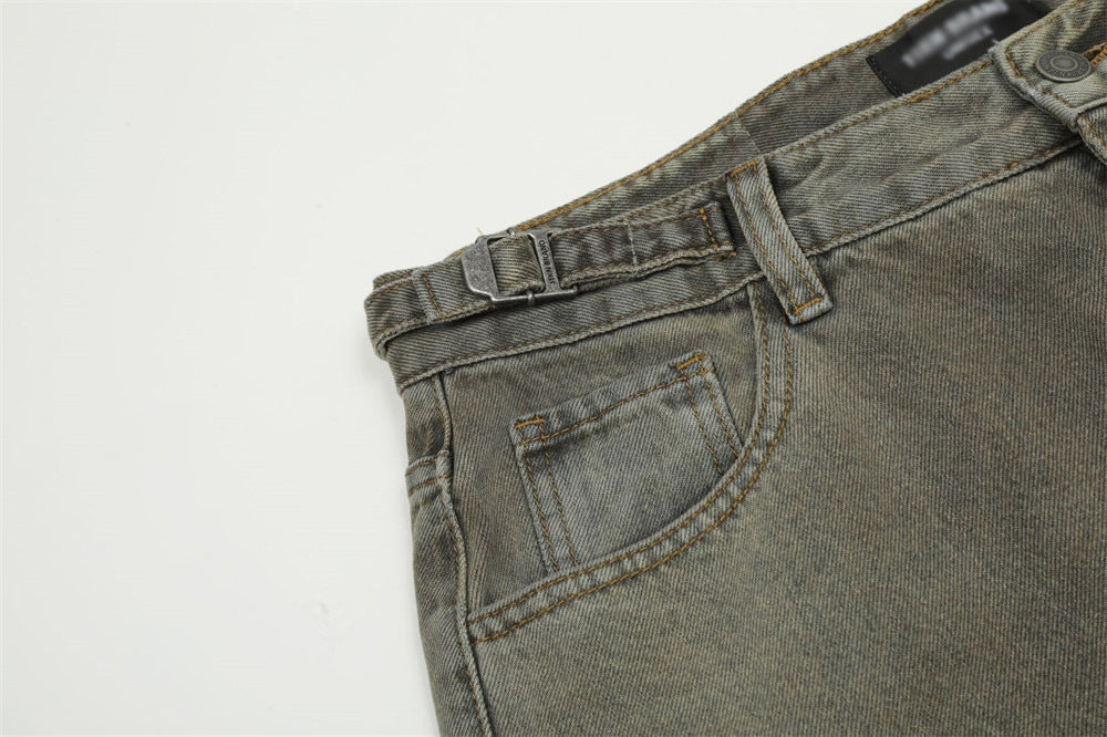 Fashionable Dirty Tie-dye Gradient Jeans For Men