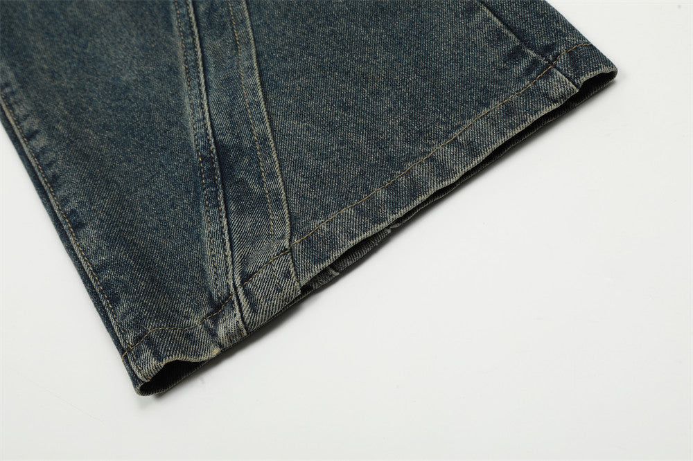 Fashion Personality Stitching Straight Jeans Men