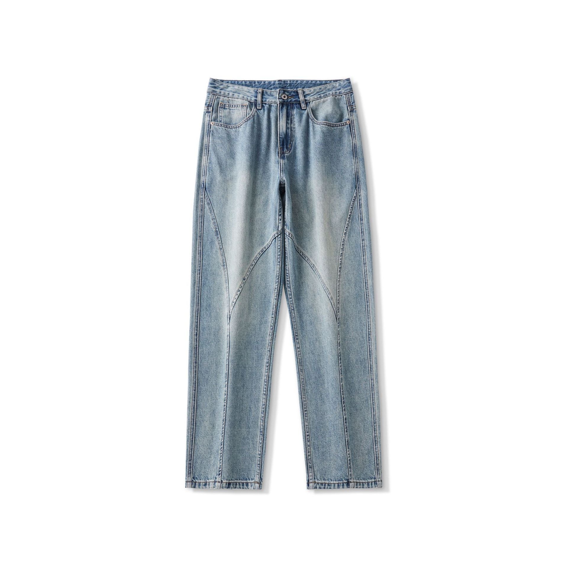 American Retro Fashion Stitching Jeans Men