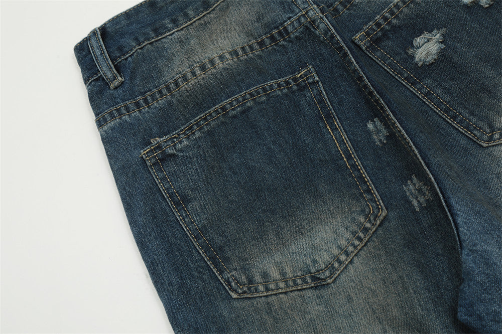 Punk Worn Jeans Trendy Men's Design